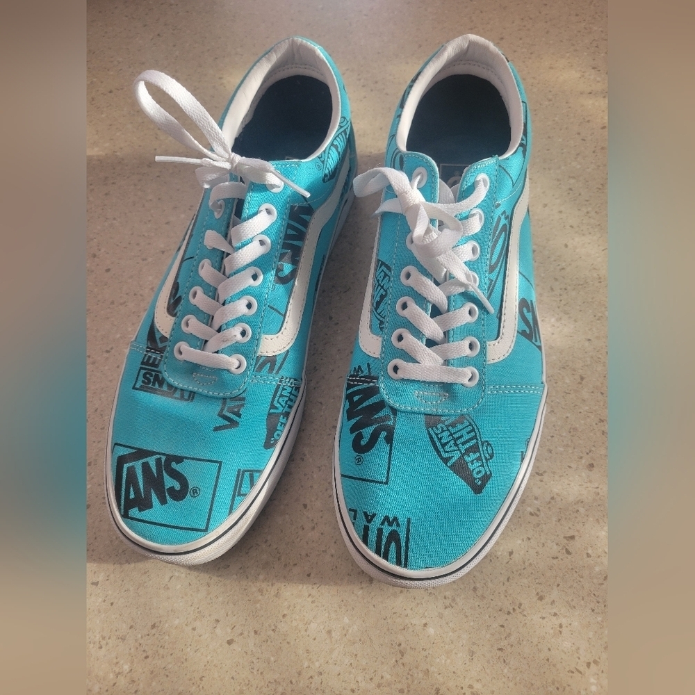 Vans Ward Low Top Turquoise Sneakers- Size 10.5 - Picture 2 of 4
